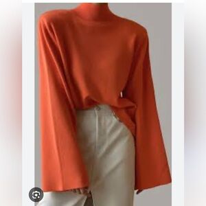 The Frankie Shop Orange Turtleneck Sweater
